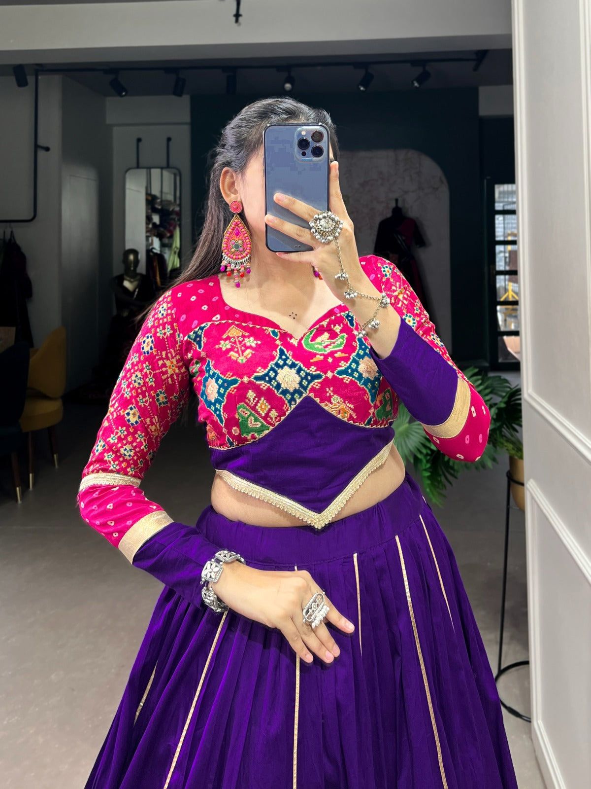 Festive silk fusion Lehenga Choli