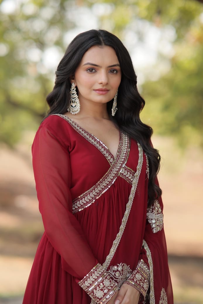 Alia cut gown with dupatta