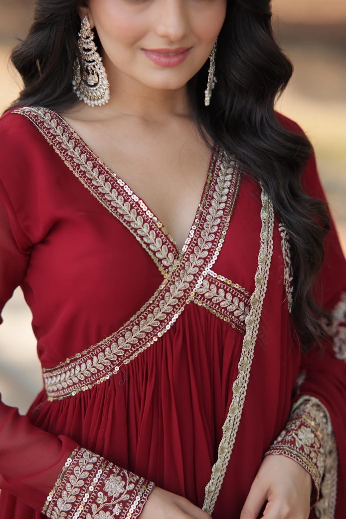 Alia cut gown with dupatta